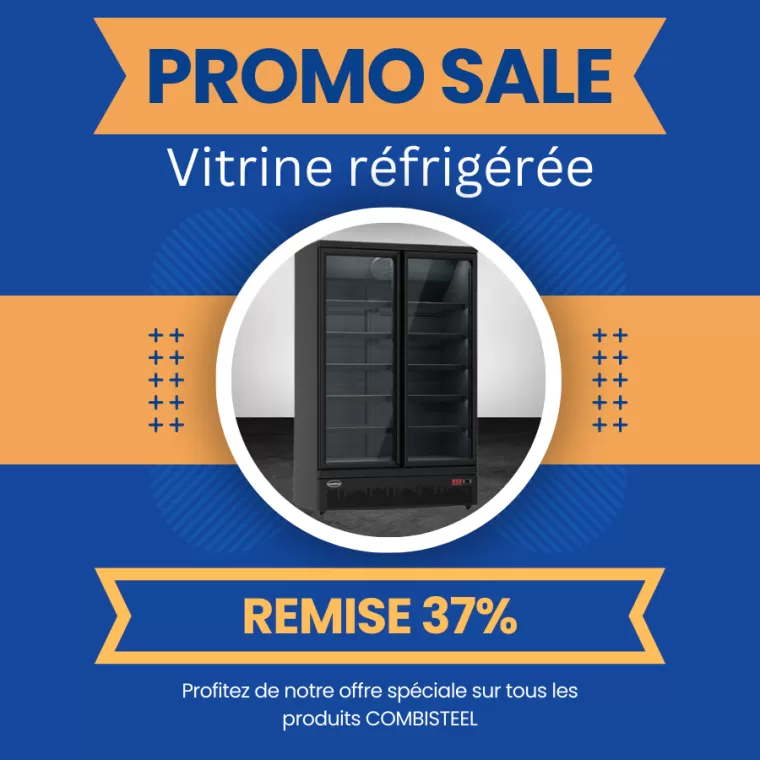 Promotion vitrine réfrigérée 2 portes vitrées marque COMBISTEEL à Bordeaux