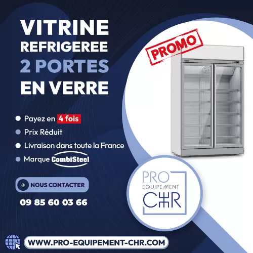 Vente de vitrine réfrigérée 2 portes pour professionnel à Bordeaux