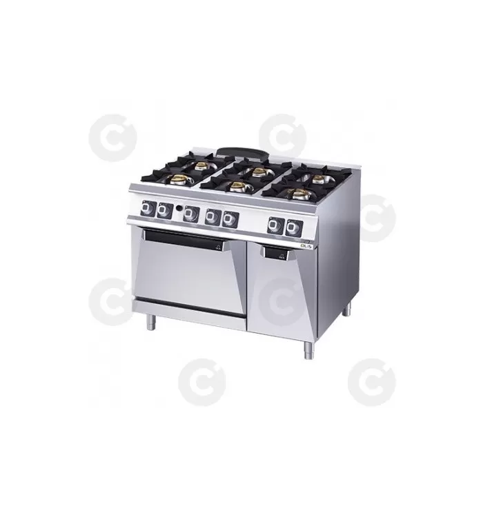 Vente de Fourneau 6 feux gaz sur four gaz GN2/1 avec placard - Diamante 70, Bordeaux, PRO EQUIPEMENT CHR